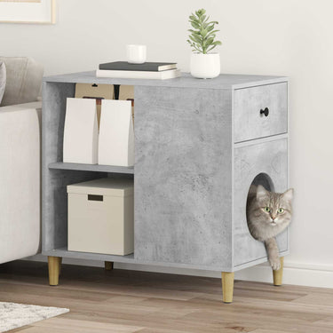 Vidaxl kattenhuis beton 72 x 42,5 x 70 cm bewerkt hout
