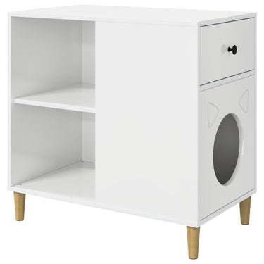 Vidaxl kattenhuis glanzend wit 72 x 42,5 x 70 cm bewerkt hout