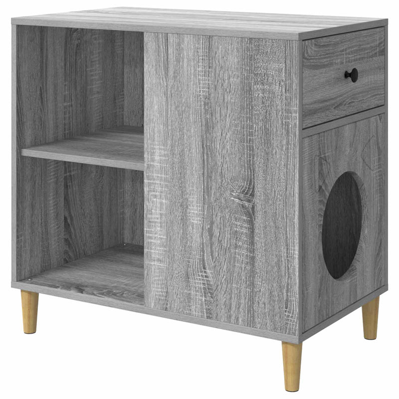 Load image into Gallery viewer, Vidaxl kattenhuis grijs sonoma 72 x 42,5 x 70 cm bewerkt hout
