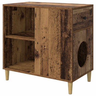 Vidaxl kattenhuis oudhout 72 x 42,5 x 70 cm bewerkt hout
