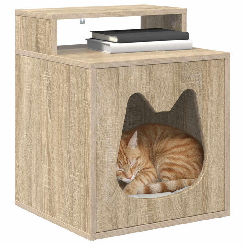 Load image into Gallery viewer, Vidaxl kattenhuis sonoma 42,5 x 40 x 53,5 cm bewerkt hout
