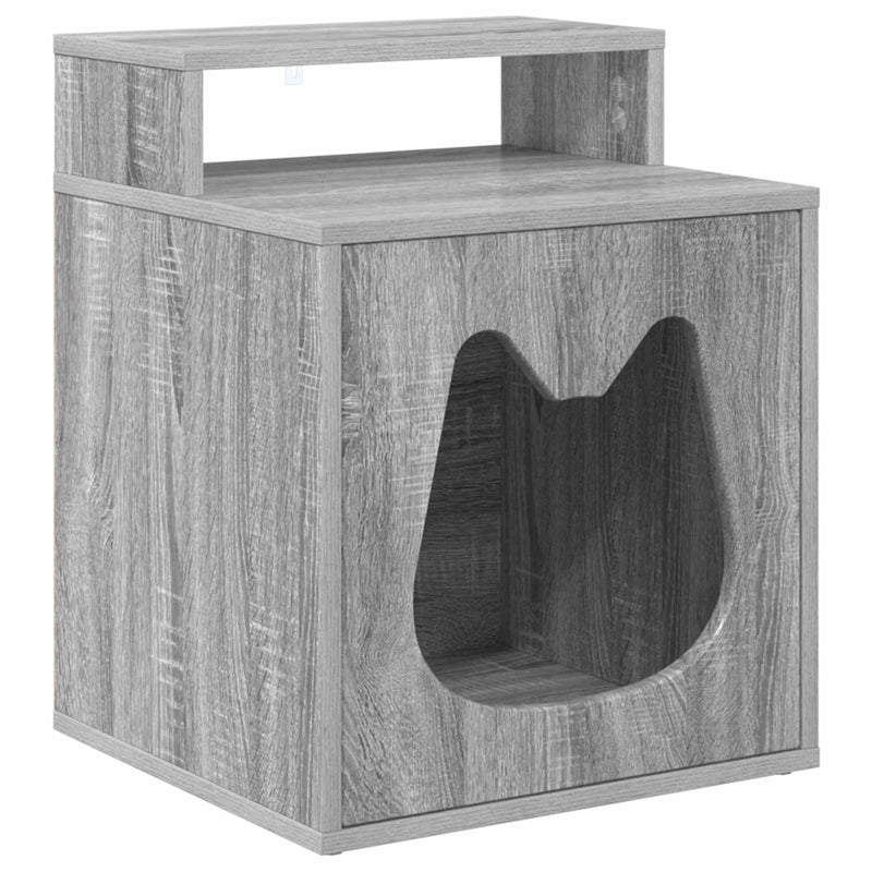 Load image into Gallery viewer, Vidaxl kattenhuis grijs sonoma 42,5 x 40 x 53,5 cm bewerkt hout
