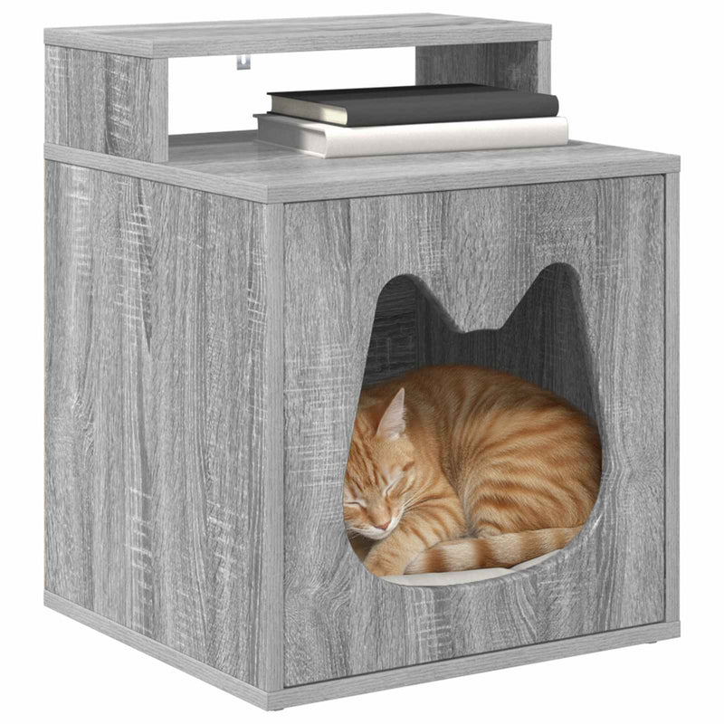 Load image into Gallery viewer, Vidaxl kattenhuis grijs sonoma 42,5 x 40 x 53,5 cm bewerkt hout
