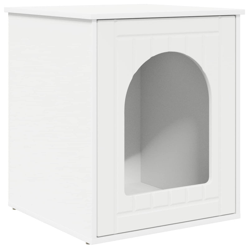 Load image into Gallery viewer, Vidaxl kattenhuis wit 53 x 52 x 62 cm bewerkt hout
