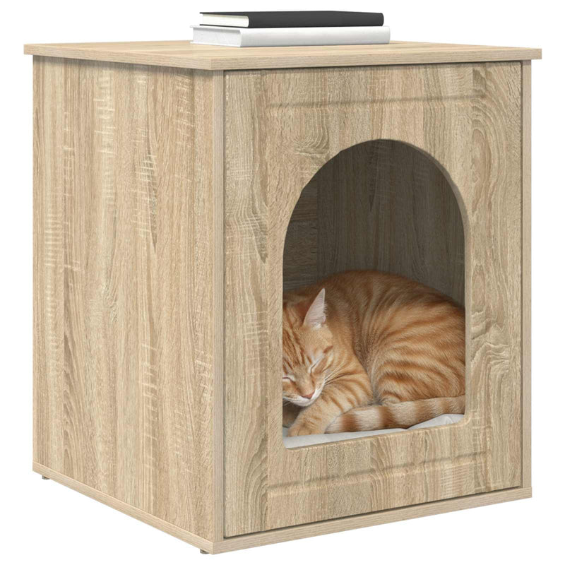 Load image into Gallery viewer, Vidaxl kattenhuis sonoma 53 x 52 x 62 cm bewerkt hout
