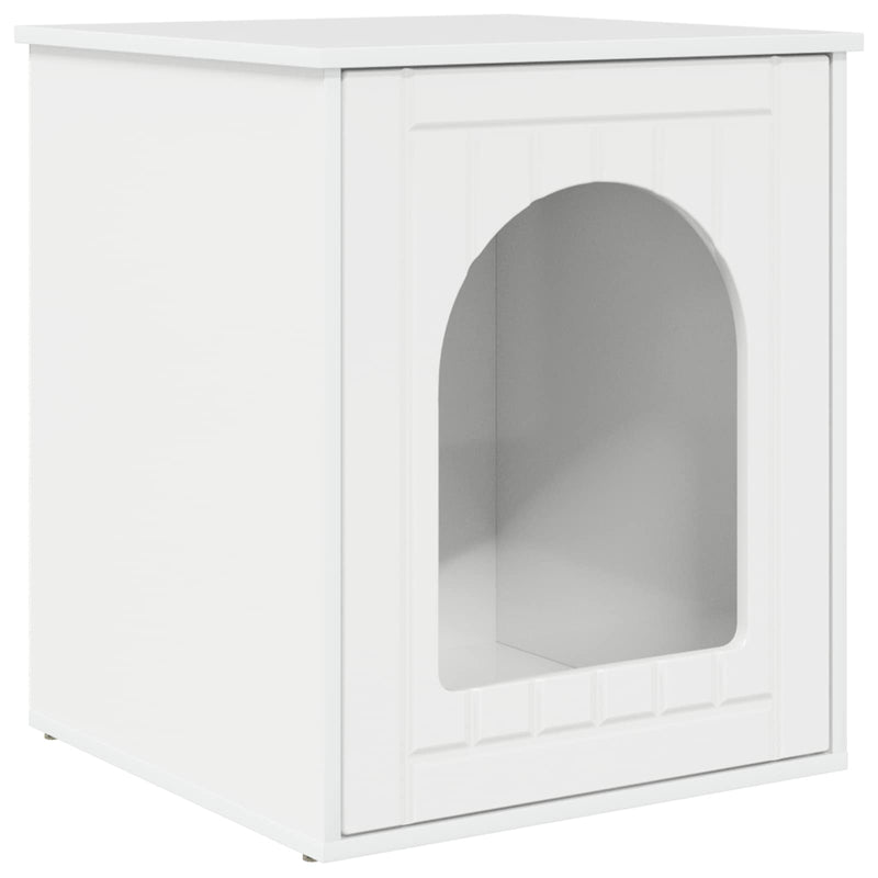 Load image into Gallery viewer, Vidaxl kattenhuis glanzend wit 53 x 52 x 62 cm bewerkt hout
