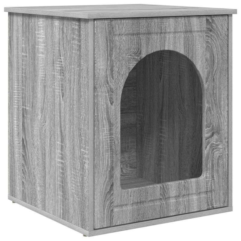 Load image into Gallery viewer, Vidaxl kattenhuis grijs sonoma 53 x 52 x 62 cm bewerkt hout
