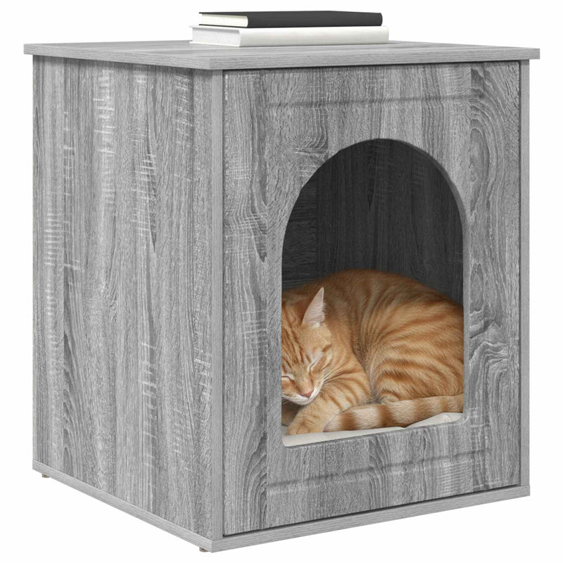 Load image into Gallery viewer, Vidaxl kattenhuis grijs sonoma 53 x 52 x 62 cm bewerkt hout
