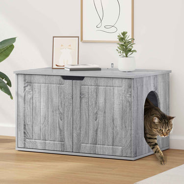 Vidaxl kattenhuis grijs sonoma 85 x 55 x 50,5 cm bewerkt hout