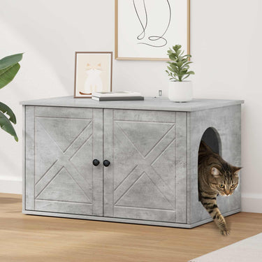 Vidaxl kattenhuis beton 85 x 55 x 50 cm bewerkt hout