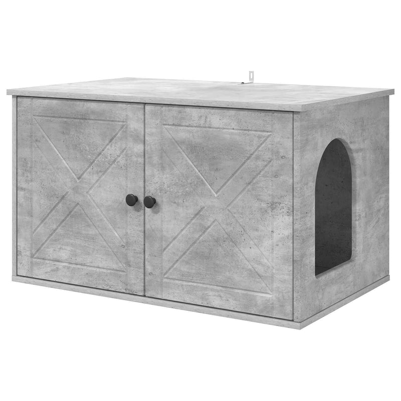 Load image into Gallery viewer, Vidaxl kattenhuis beton 85 x 55 x 50 cm bewerkt hout
