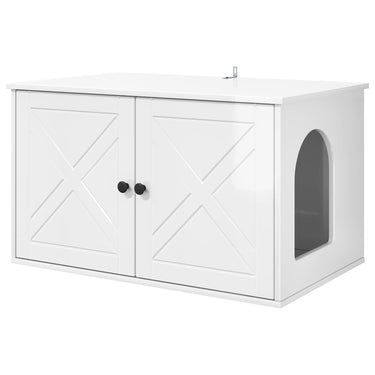 Vidaxl kattenhuis glanzend wit 85 x 55 x 50 cm bewerkt hout