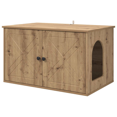 Vidaxl kattenhuis ambachtelijk eiken 85 x 55 x 50 cm bewerkt hout