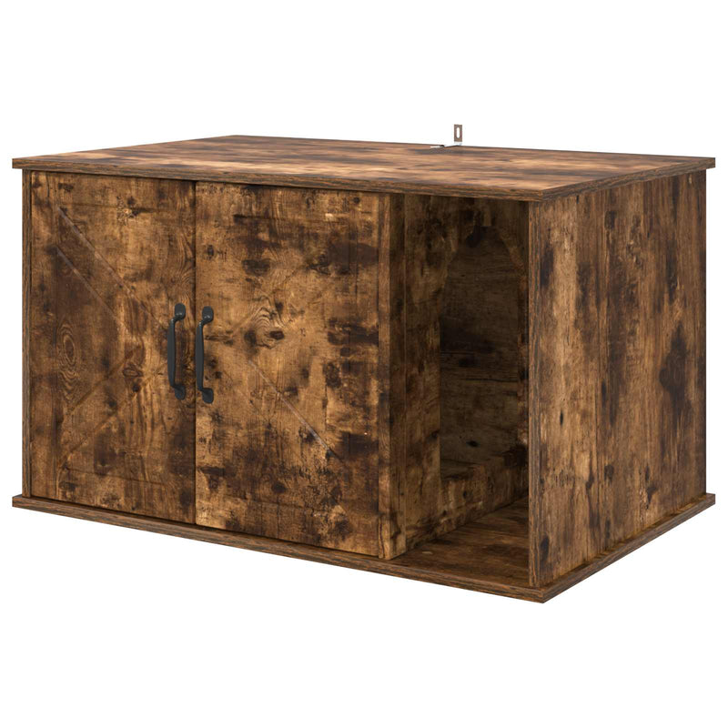 Load image into Gallery viewer, Vidaxl kattenhuis gerookt eiken 85 x 55 x 50 cm bewerkt hout

