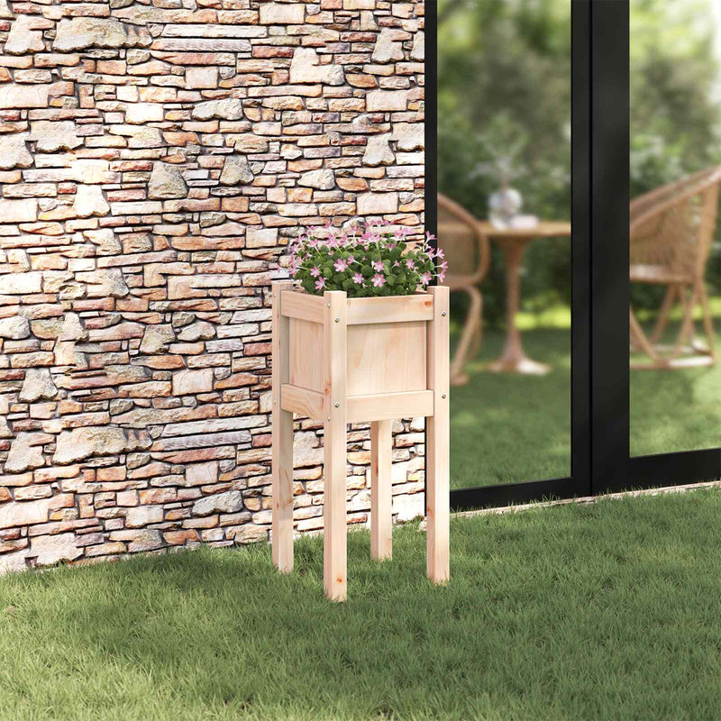 Load image into Gallery viewer, Vidaxl tuin bloempot natuur 31 x 31 x 70 cm massief grenenhout
