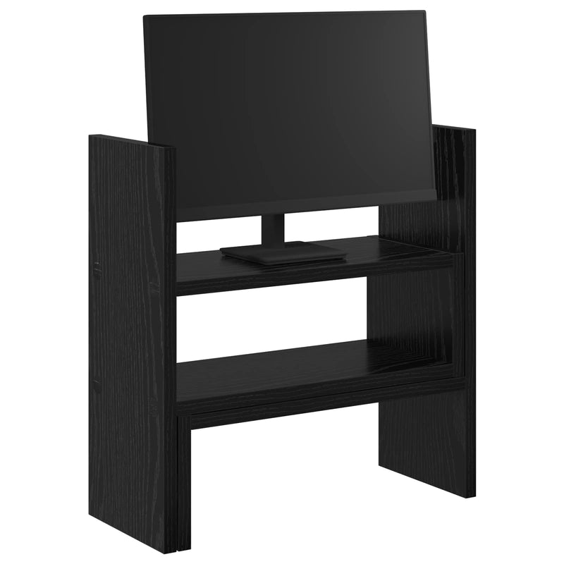 Load image into Gallery viewer, Vidaxl monitor bureau stand zwart eiken 40 x 17 x 41 cm bewerkt hout
