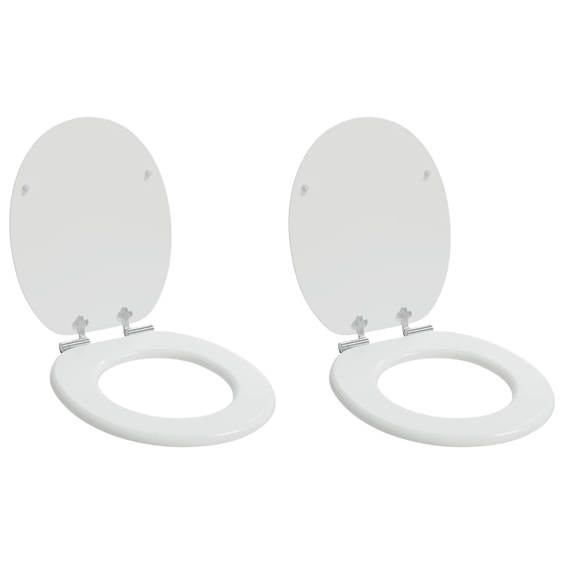 Load image into Gallery viewer, Vidaxl zachte sluit toiletbril 2 pcs wit 44 x 38 cm mdf-plaat
