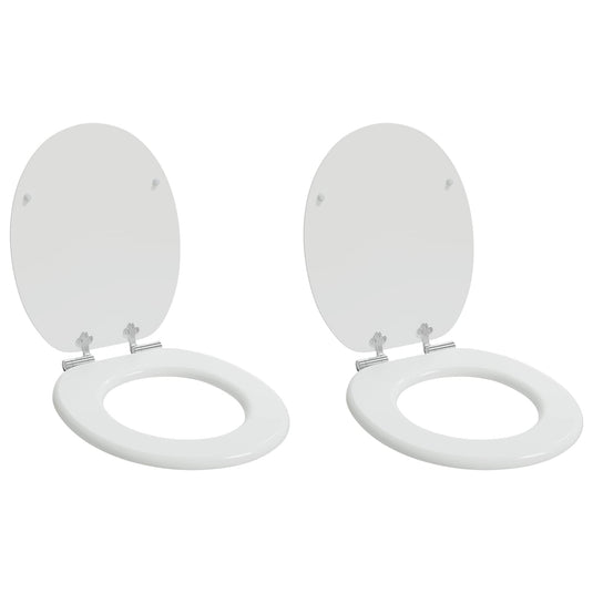 Vidaxl zachte sluit toiletbril 2 pcs wit 44 x 38 cm mdf-plaat