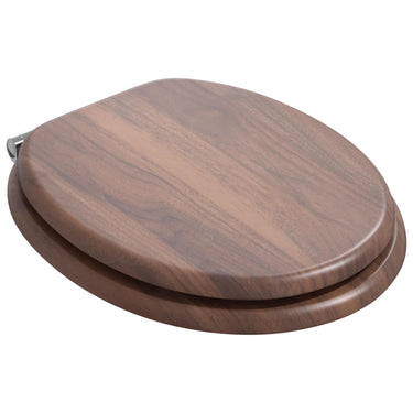 Vidaxl zachte sluit toiletbril 2 pcs bruin 44 x 38 cm mdf-plaat