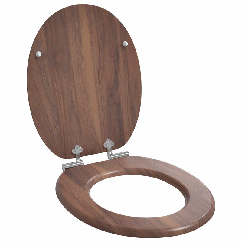 Load image into Gallery viewer, Vidaxl zachte sluit toiletbril 2 pcs bruin 44 x 38 cm mdf-plaat
