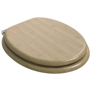 Vidaxl zachte sluit toiletbril 2 pcs lichte bamboekleur 44 x 38 cm
