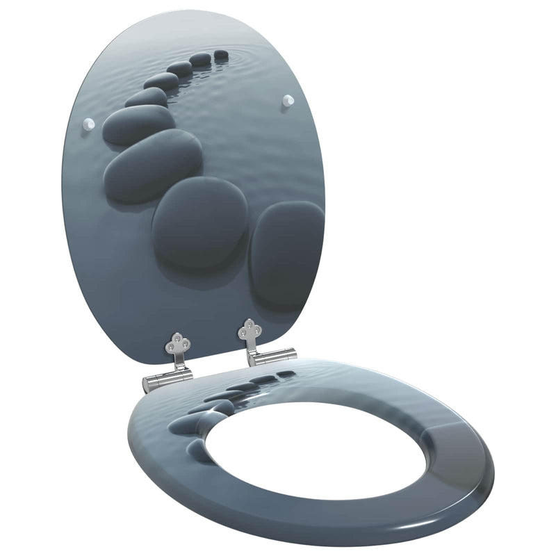 Load image into Gallery viewer, Vidaxl zachte sluit toiletbril 2 pcs grijs 44 x 38 cm mdf-plaat
