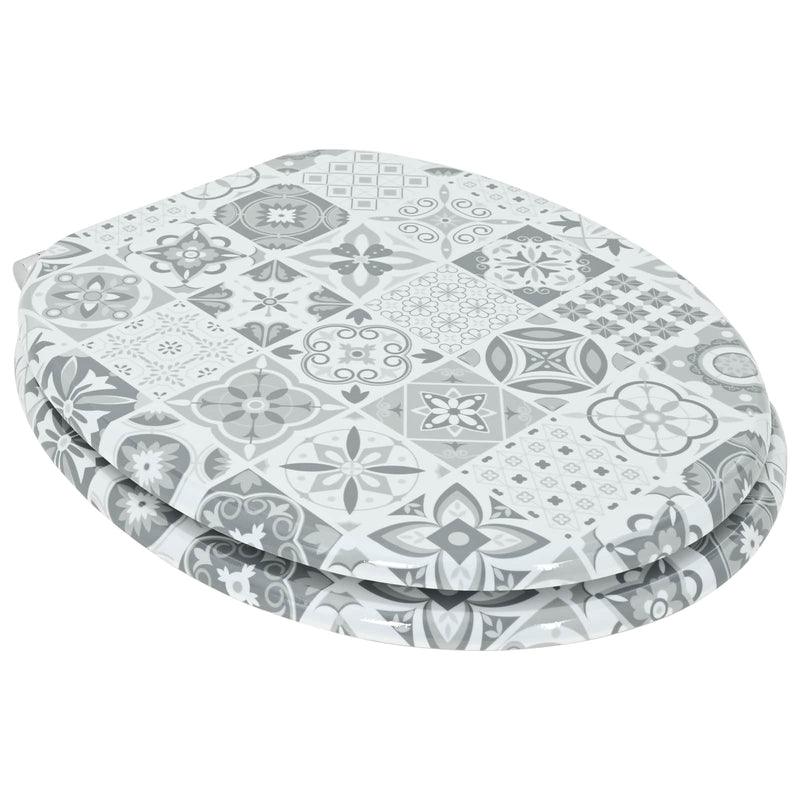 Load image into Gallery viewer, Vidaxl zachte sluit toiletbril 2 pcs blauw en wit porselein 44 x 38 cm
