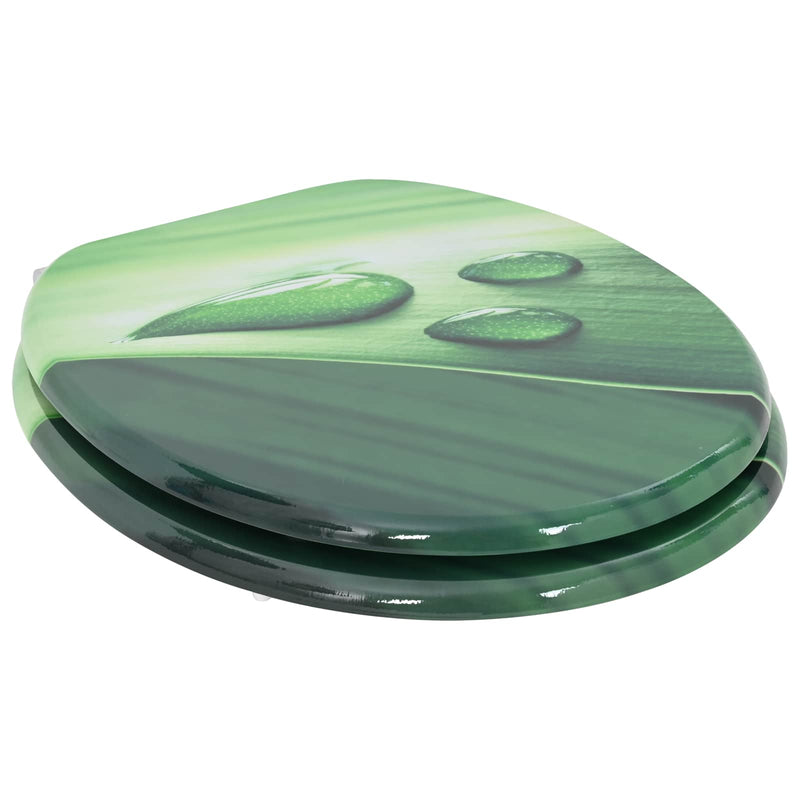 Load image into Gallery viewer, Vidaxl zachte sluit toiletbril 2 pcs groene druppel 44 x 38 cm
