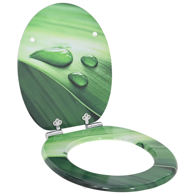Load image into Gallery viewer, Vidaxl zachte sluit toiletbril 2 pcs groene druppel 44 x 38 cm
