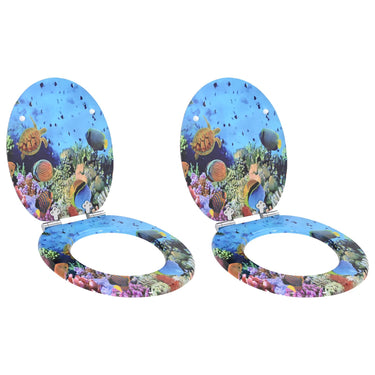 Vidaxl zachte sluit toiletbril 2 pcs diep zee blauw 44 x 38 cm