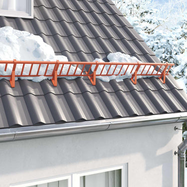 Vidaxl dak sneeuwbeugel rood 600 x 2,5 x 20 cm staal