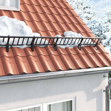 Vidaxl sneeuwbeveiligingsteun 12 pcs zwart 29,5 x 3 x 34,5 cm staal