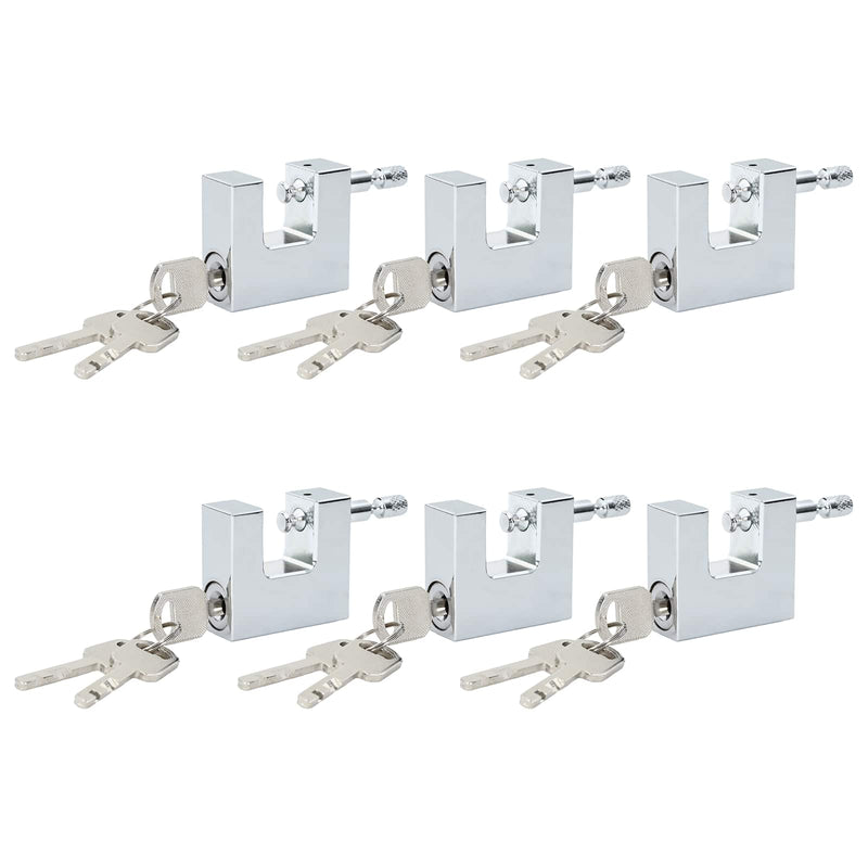 Load image into Gallery viewer, Vidaxl hangslot 6 pcs zilver 4,2 x 1,9 x 4 cm ijzer
