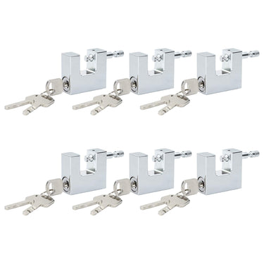 Vidaxl hangslot 6 pcs zilver 5 x 1,9 x 4,5 cm ijzer