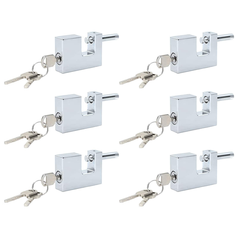 Load image into Gallery viewer, Vidaxl hangslot 6 pcs zilver 6 x 2 x 4,5 cm ijzer

