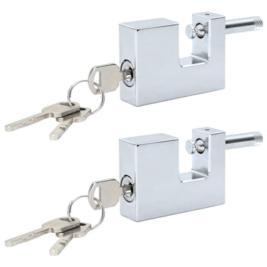 Vidaxl hangslot 2 pcs zilver 7 x 1,9 x 5 cm ijzer