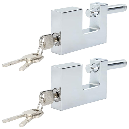 Vidaxl hangslot 2 pcs zilver 7,8 x 2 x 5 cm ijzer