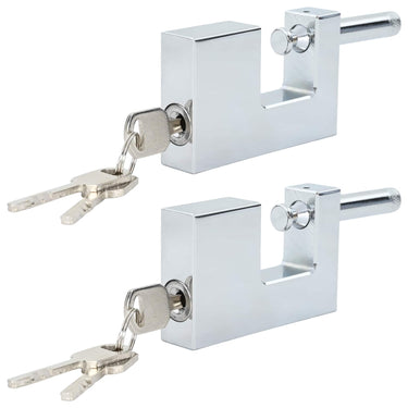 Vidaxl hangslot 2 pcs zilver 8,7 x 1,9 x 5,5 cm ijzer