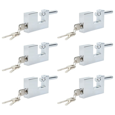 Vidaxl hangslot 6 pcs zilver 8,7 x 1,9 x 5,5 cm ijzer