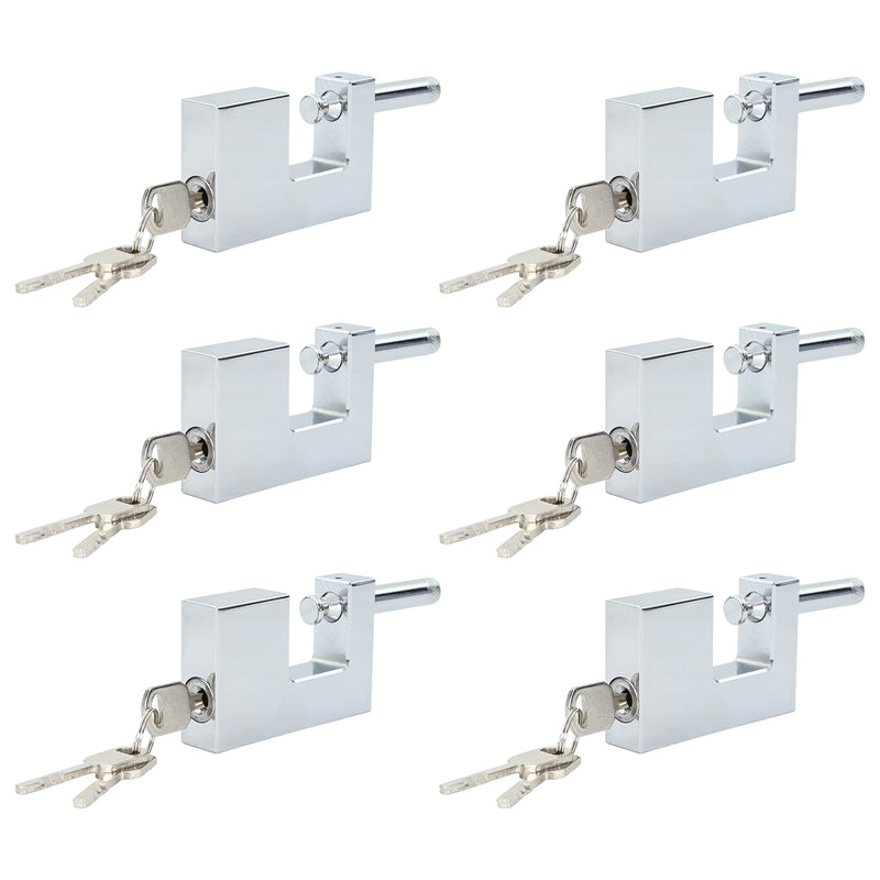 Load image into Gallery viewer, Vidaxl hangslot 6 pcs zilver 8,7 x 1,9 x 5,5 cm ijzer
