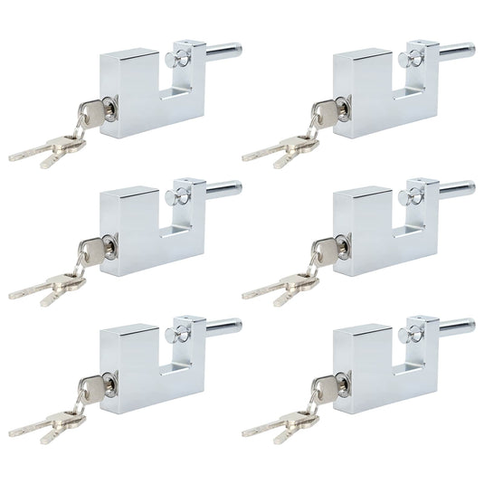 Vidaxl hangslot 6 pcs zilver 8,7 x 1,9 x 5,5 cm ijzer