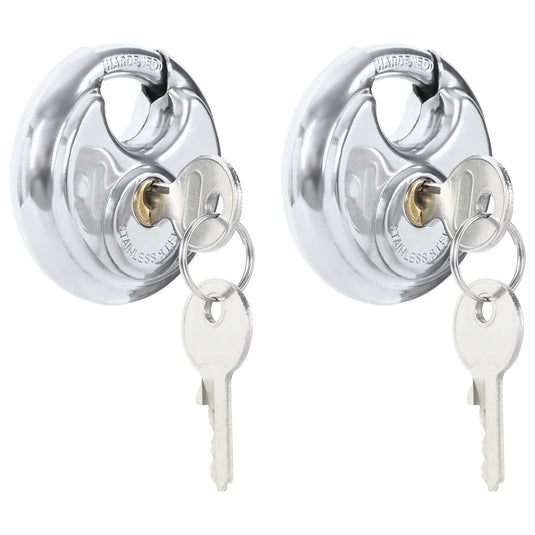 Vidaxl discusloten met sleutels 2 pcs zilver 6 x 2.3 x 6 cm