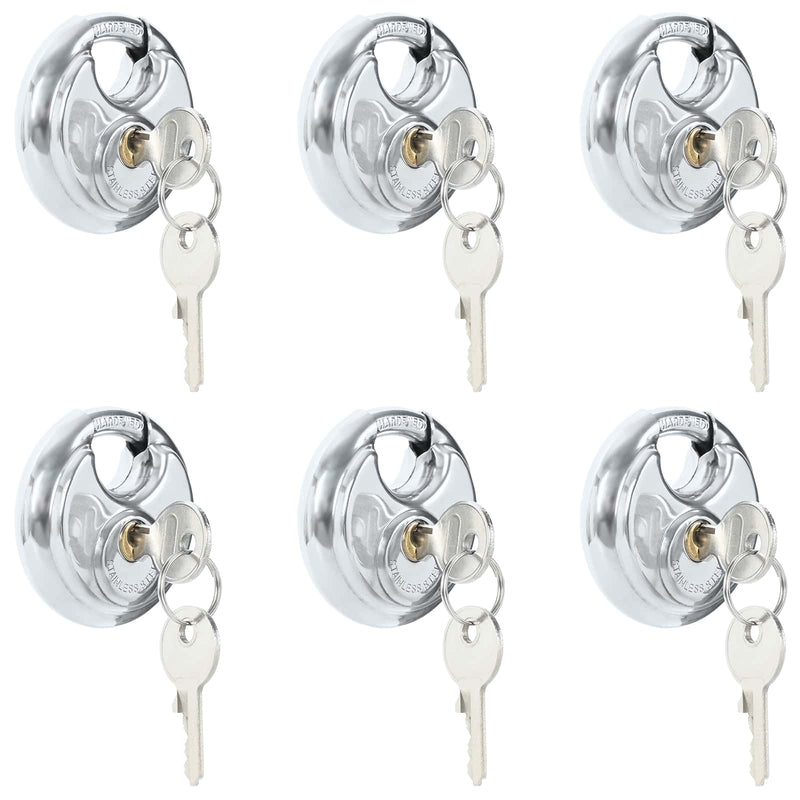 Load image into Gallery viewer, Vidaxl discusloten met sleutels 6 pcs zilver 6 x 2.3 x 6 cm
