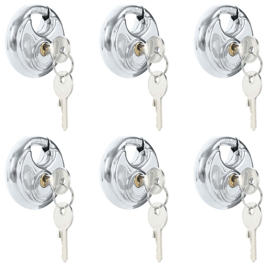 Vidaxl discusloten met sleutels 6 pcs zilver 6 x 2.3 x 6 cm