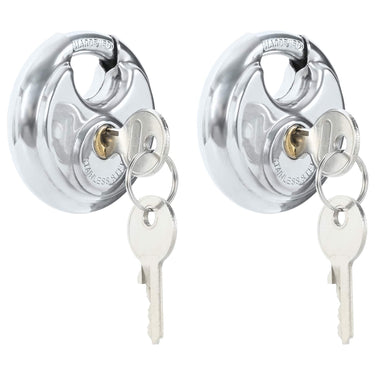 Vidaxl discusloten met sleutels 2 pcs zilver 7 x 2.4 x 7 cm