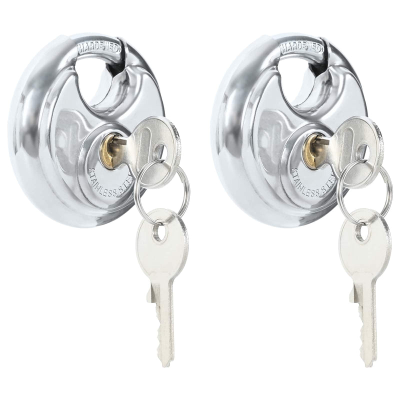 Load image into Gallery viewer, Vidaxl discusloten met sleutels 2 pcs zilver 7 x 2.4 x 7 cm
