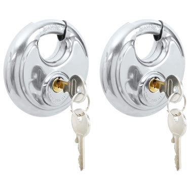 Vidaxl discusloten met sleutels 2 pcs zilver 8 x 2.8 x 8 cm