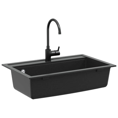 Vidaxl wasbak zwart 795 x 505 mm graniet