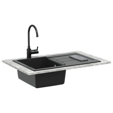 Vidaxl wasbak zwart 780 x 500 mm 80% kwarts en 20% hars