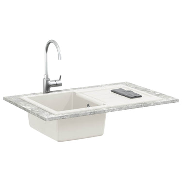 Vidaxl wasbak wit 780 x 500 mm 80% kwarts en 20% hars
